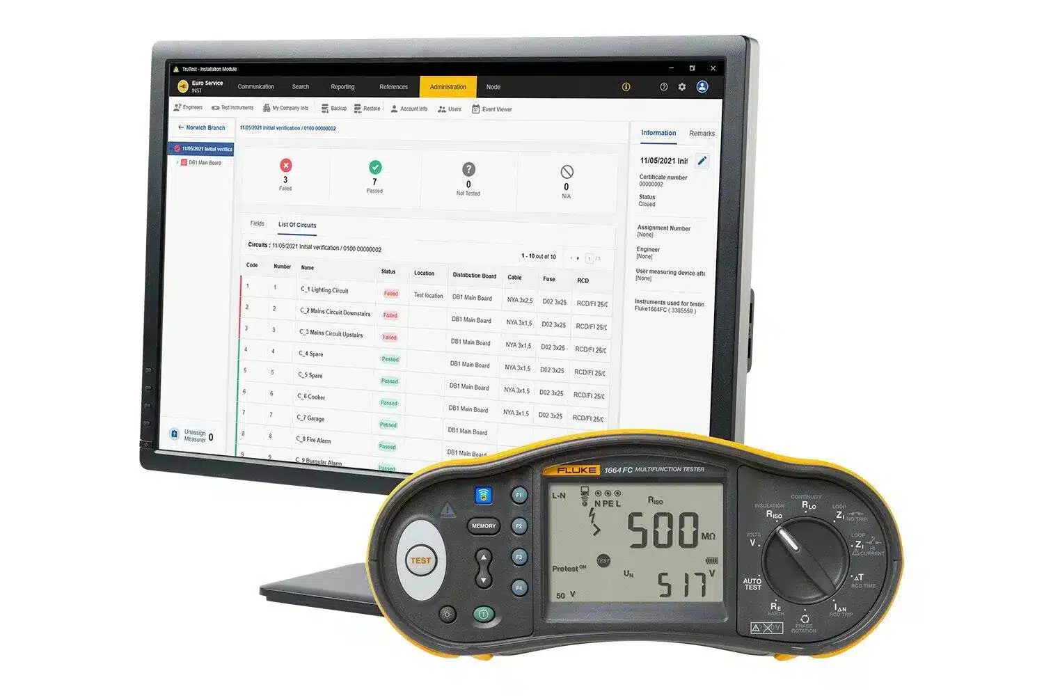Fluke 1664 FC Installation Tester