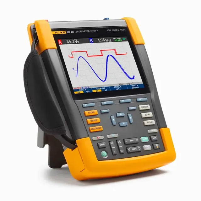 Fluke 190-202-III Scopemeter Portable Oscilloscope, 2 Channel, 200MHz