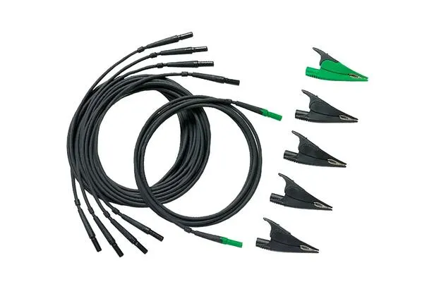 Fluke TLS430 Test Leads and Alligator Clips (4 Black, 1 Green), CAT IV 600 V