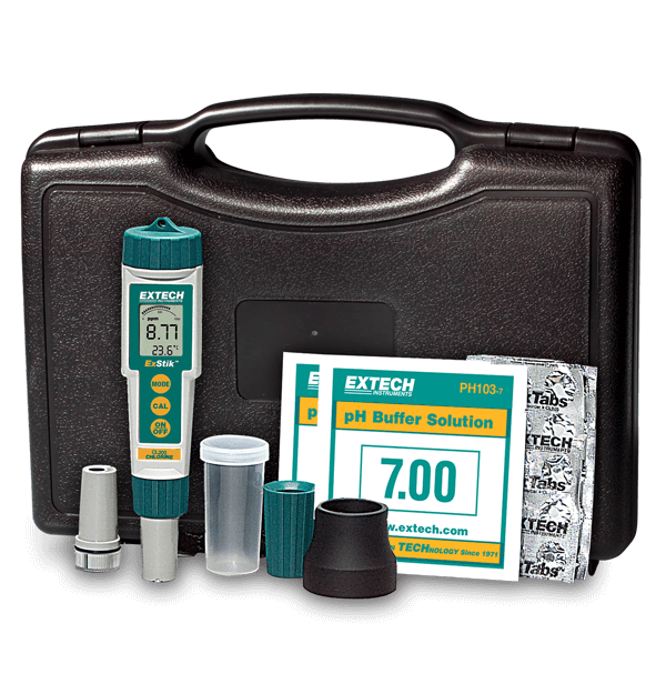 Extech 3-in-1 Chlorine, pH, Temperature Kit EX800