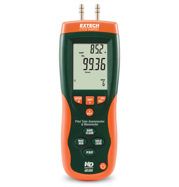 Extech HD350 Pitot Tube Anemometer and Differential Manometer