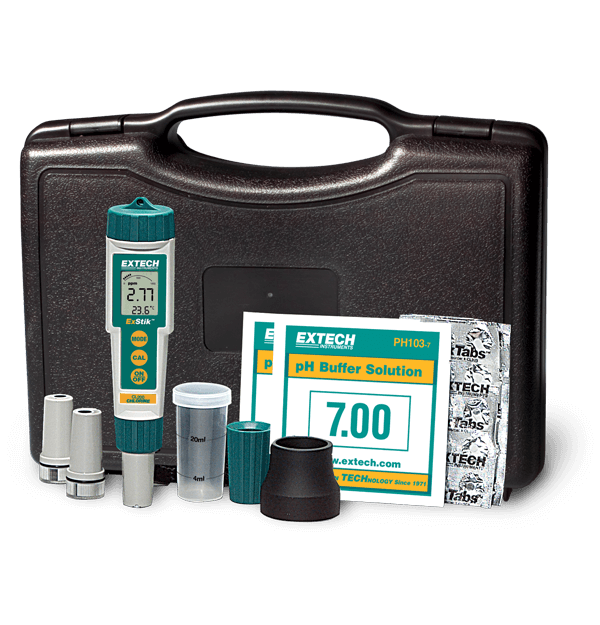 Extech EX900 4-in-1 Chlorine, pH, ORP and Temperature Kit