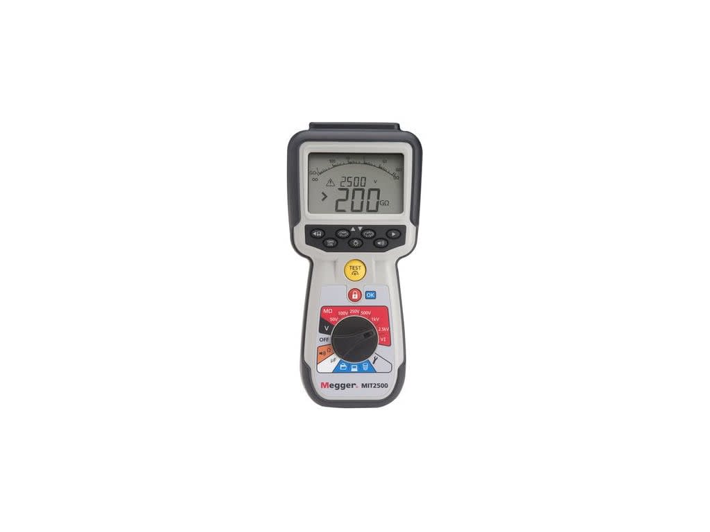Megger MIT2500 Insulation & Continuity Tester 50/100/250/500/1000/2.5kV with Guard, Variable Voltage, PAR/PI, Storage & Bluetooth