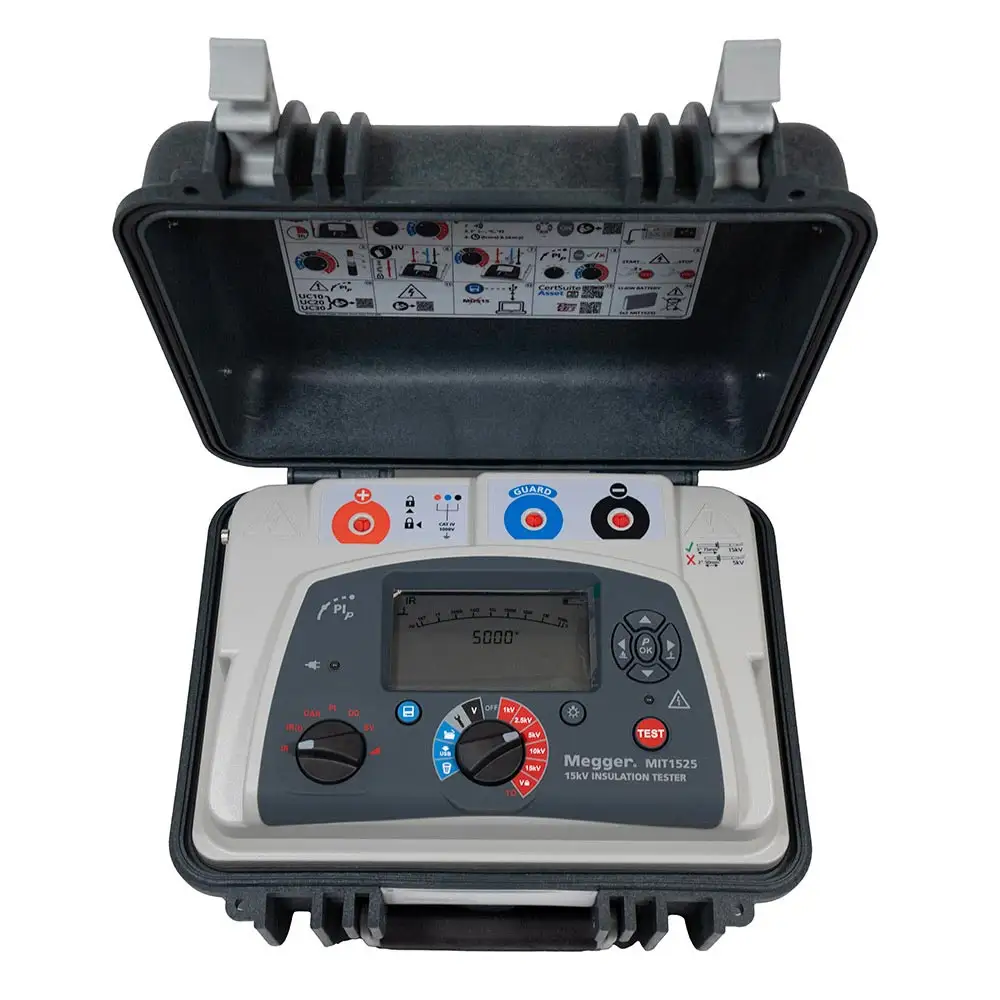 MIT1525-UK 15kV Insulation Resistance Tester with IRT, IR, DAR, PI, DD, SV, Ramp and USB
