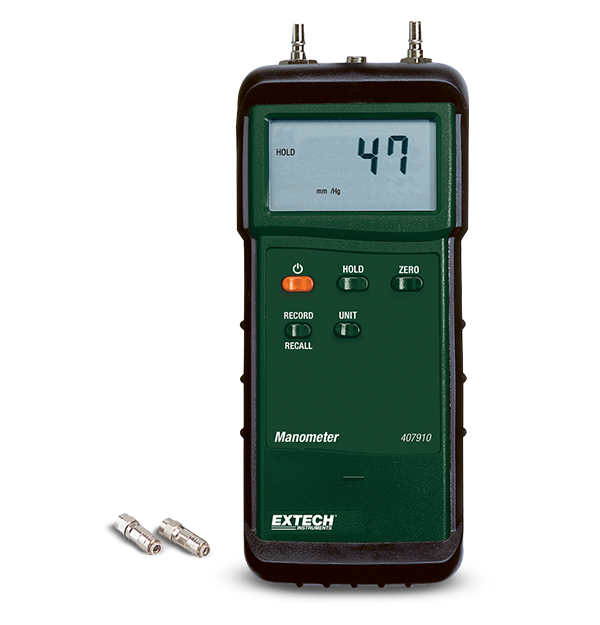 Extech 407910 Heavy Duty Manometer 29PSI 8 selectable units of measure / Zero function for offset measurements